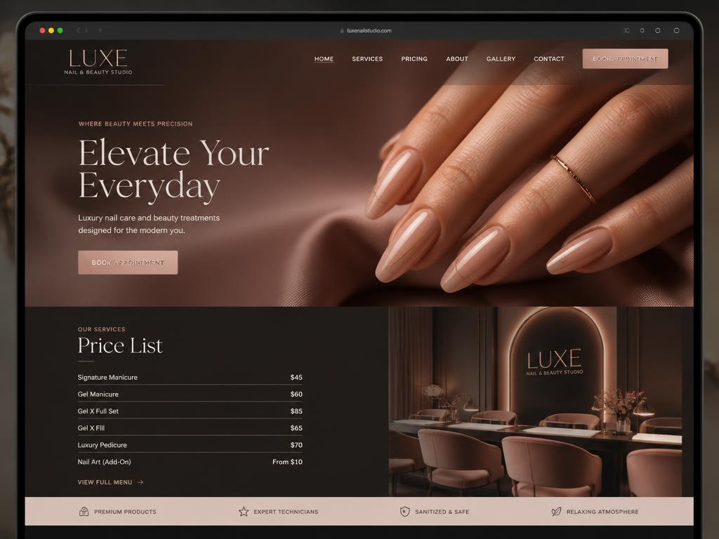 Design-Konzept: Beauty- & Nagelstudio Landingpage